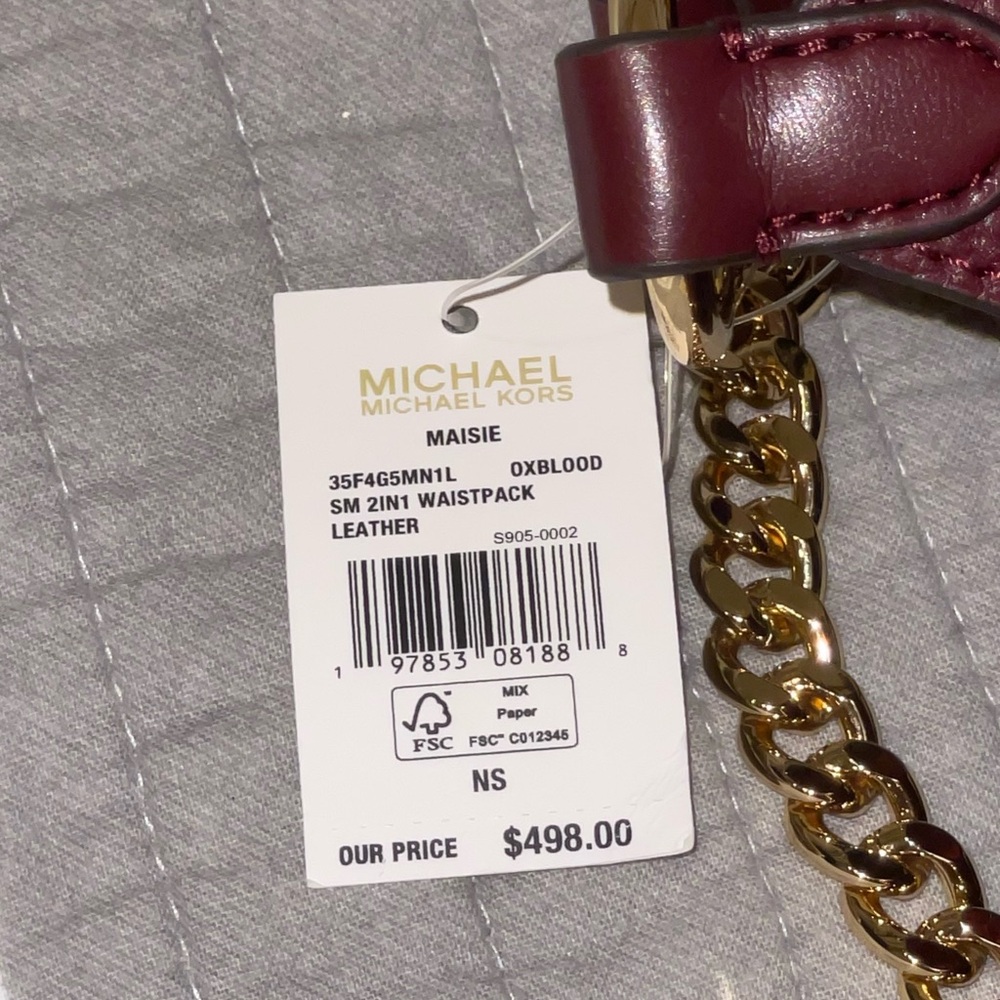 Michael Kors Maisie Small 2-in-1 Waistpack in Oxblood Leather - Picture 3 of 12